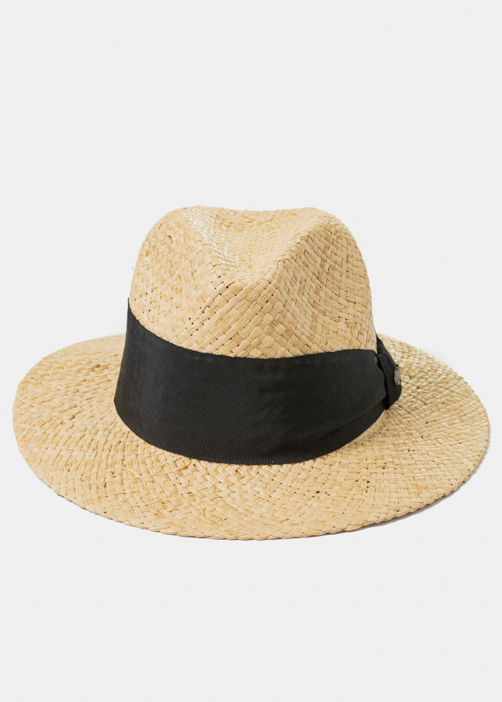 Raffia Panama Style Hat w/ Black Hatband